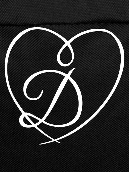 Letter D Calligraphy Heart