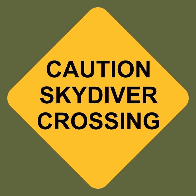 Shield Caution Skydiver Crossing