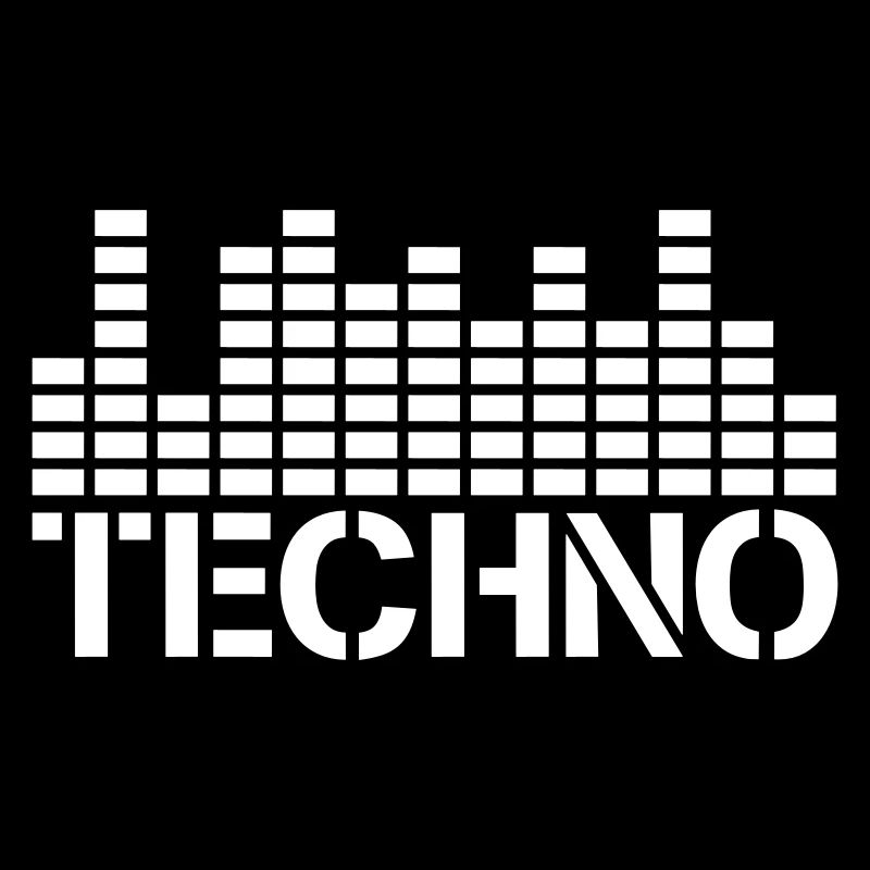 Techno Liebe Equalizer Wellen Musik Party Logo