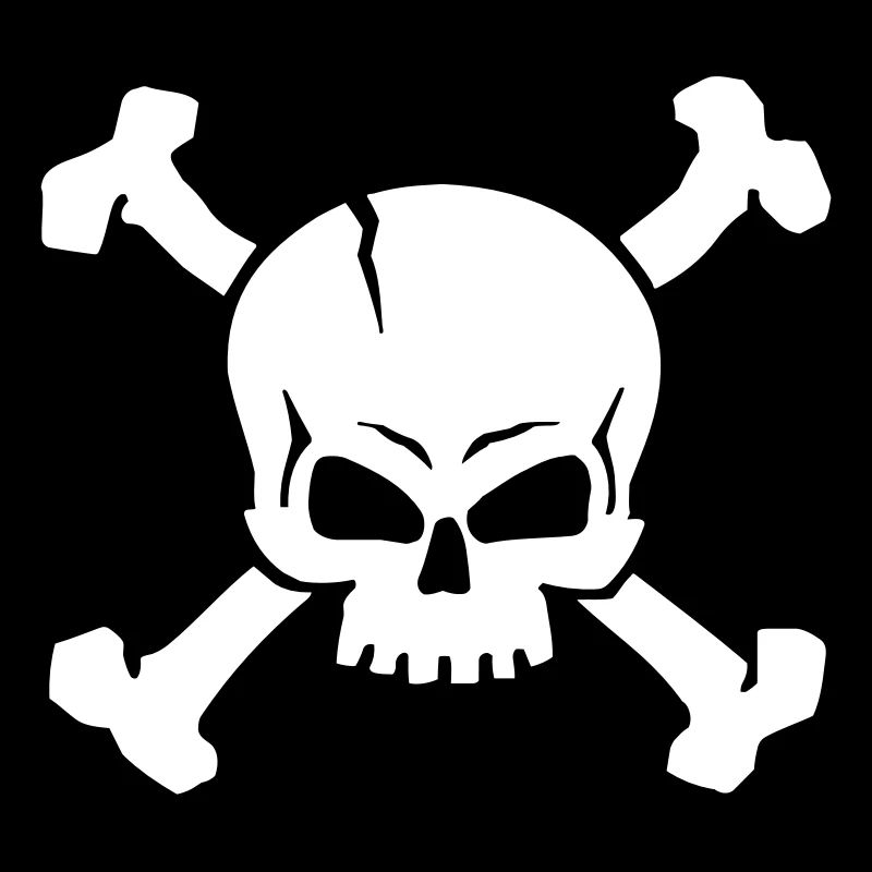 CROSSED SKULL - 2C (W)