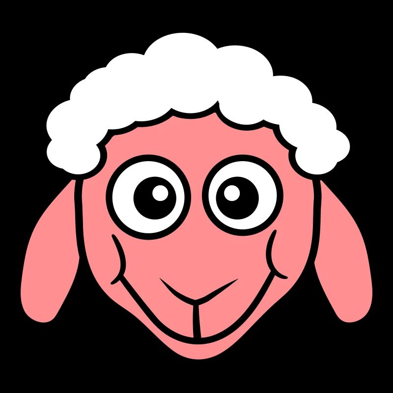 Schaf Gesicht Kopf Süß Niedlich Lamm Cool Comic