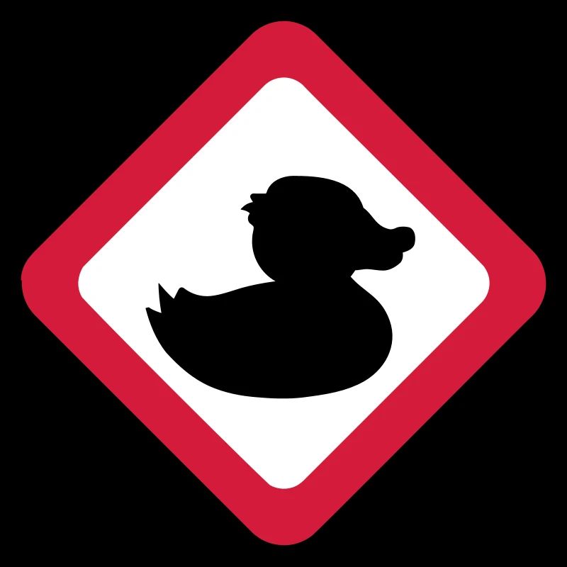 Duck Sign Warning Caution Danger Caution