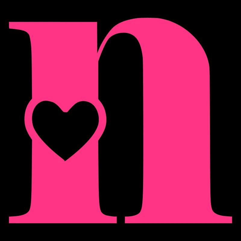 Lettre n lettre initiale avec coeur