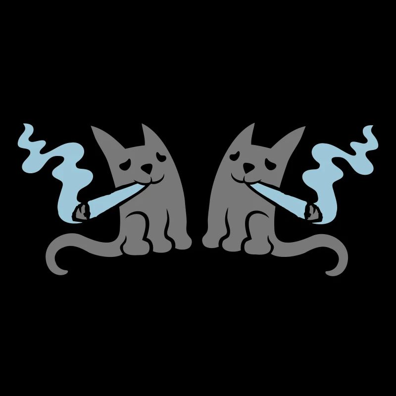 2 smoking little cats