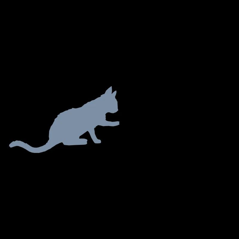2 cute cats silhouette