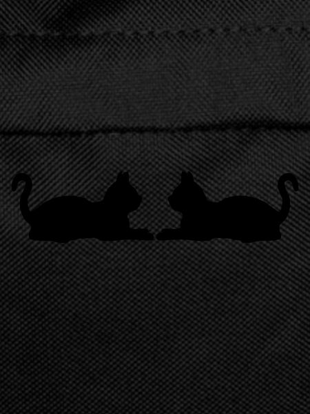 2 reclining cats silhouette