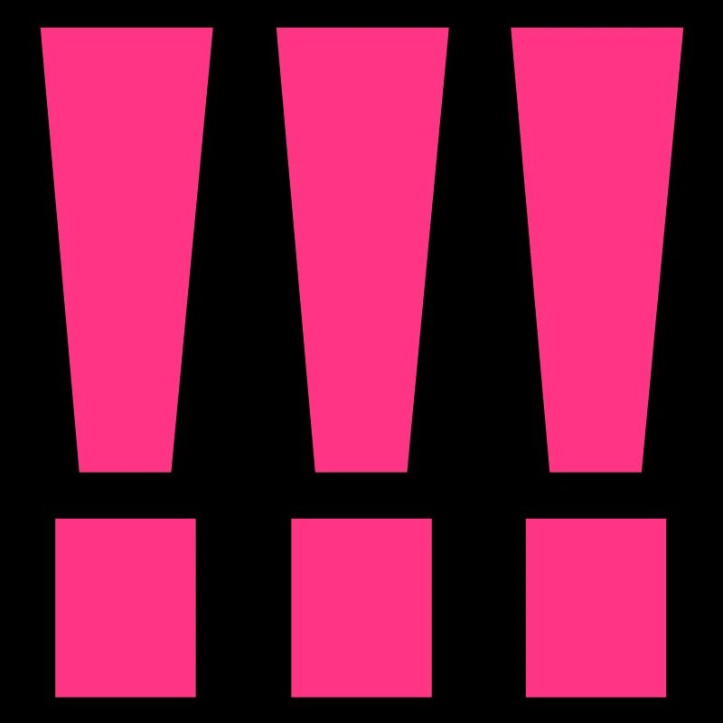 drei ausrufezeichen pink