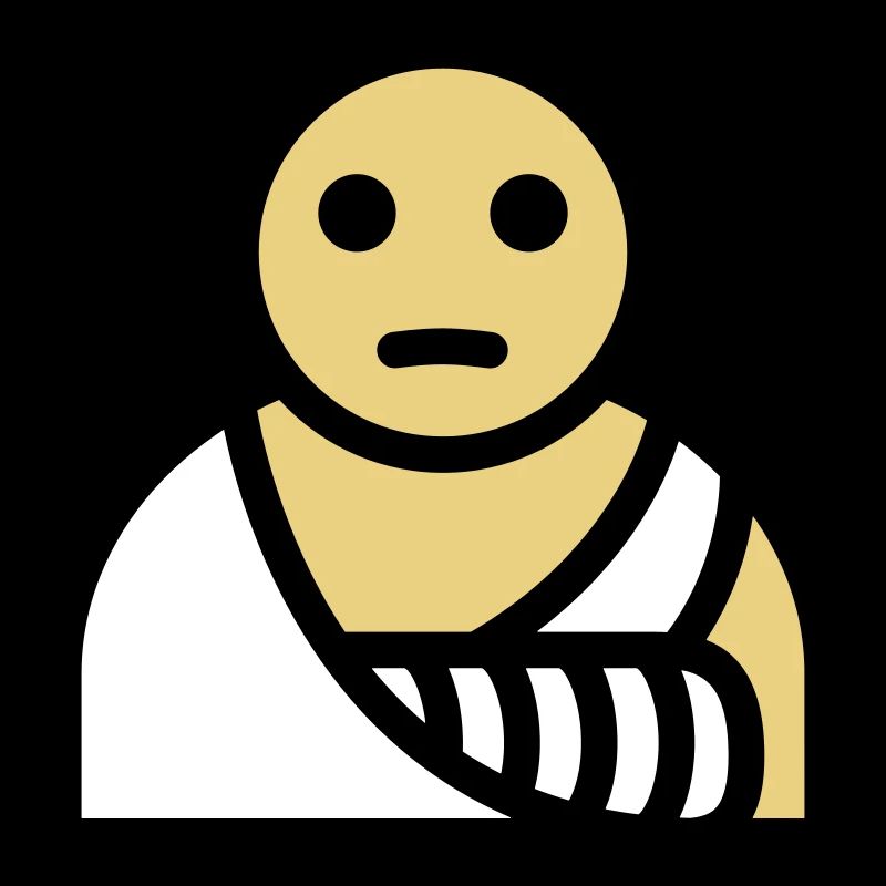 Arm broken plaster bandage