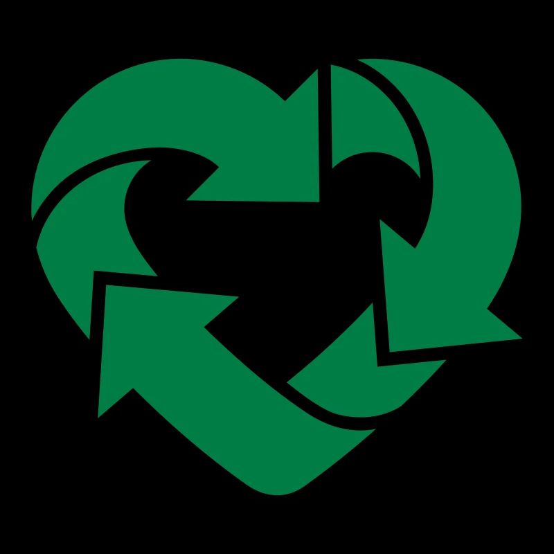 Recycling Heart + (Dein Text) 2c