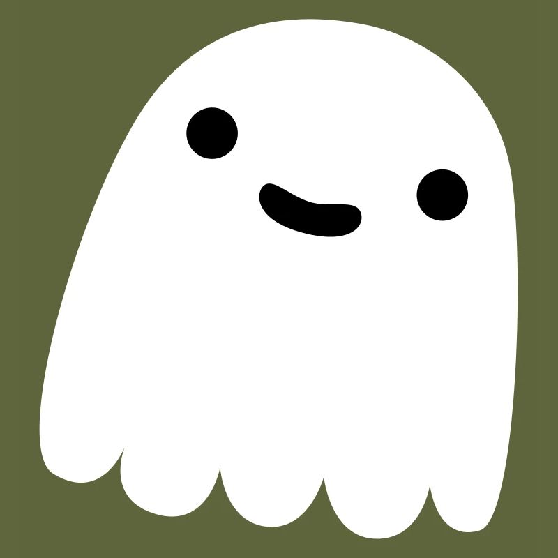 fantôme en blanc souriant