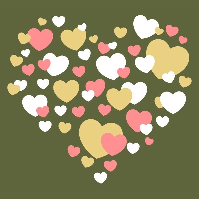 Verctor heart in three colors
