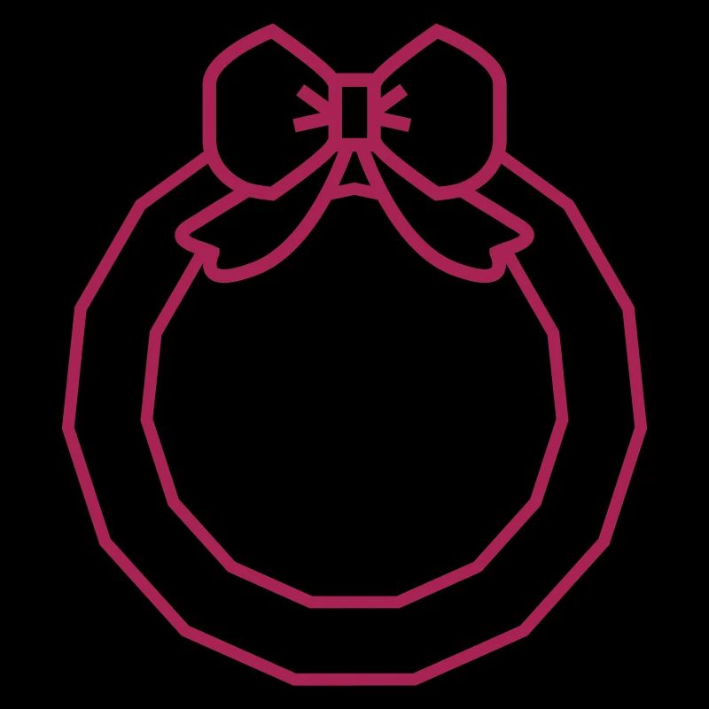 Christmas wreath ribbon icon