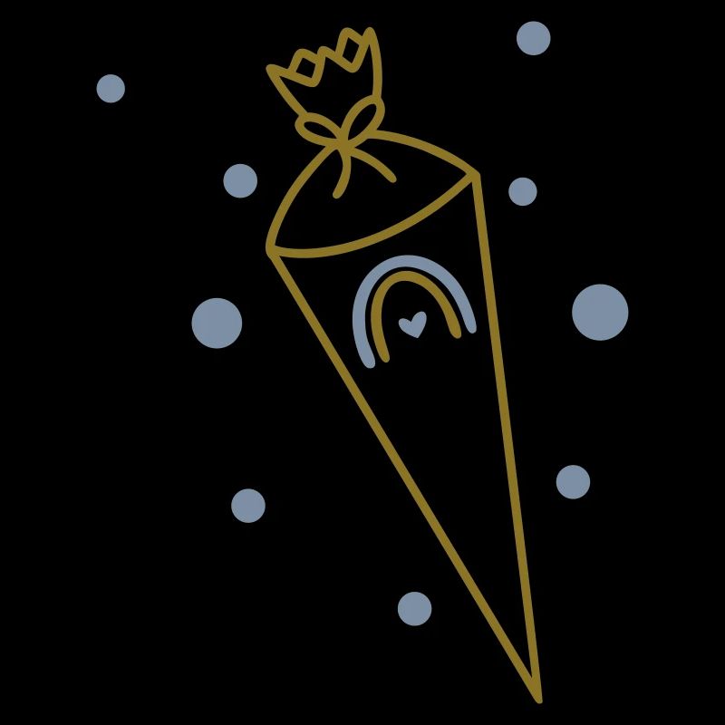 Schultüte Regenbogen mit Punkten