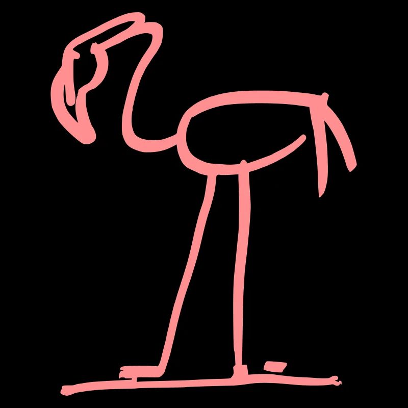 Flamant rose dessin eau oiseau rose