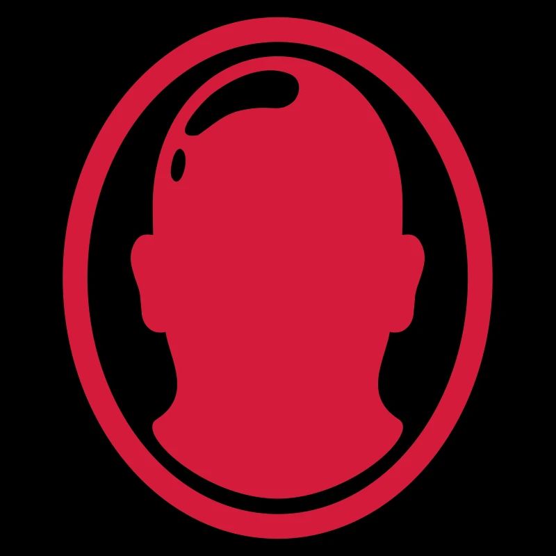 Silhouette Bald Man Logo