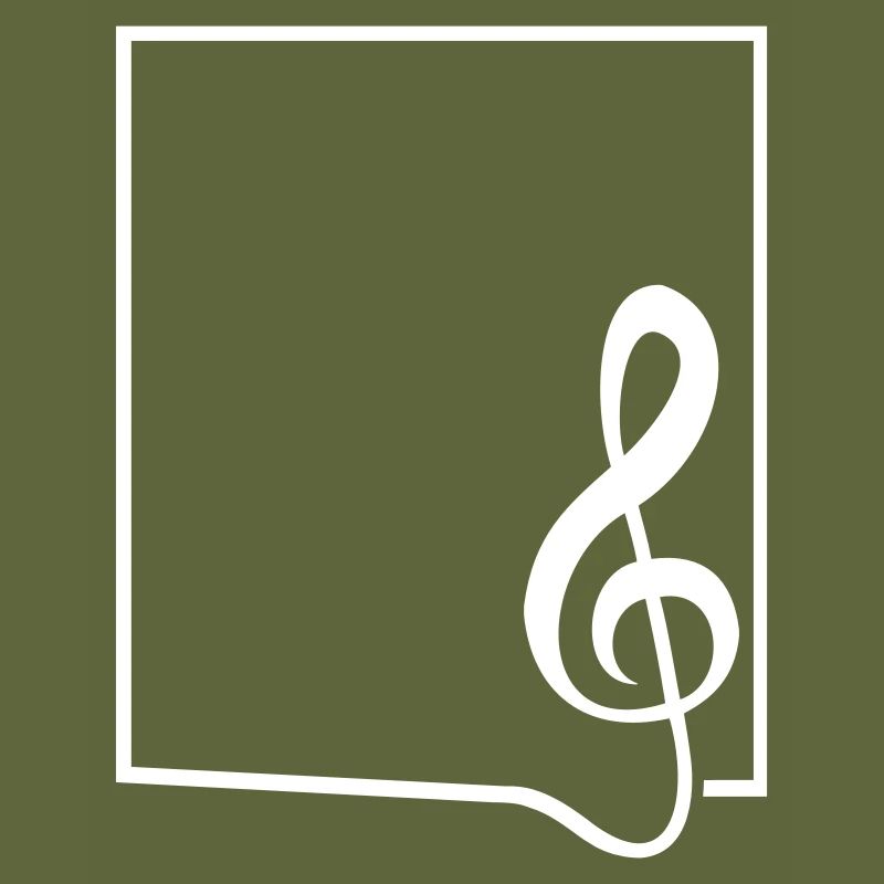 Music clef note melody frame border