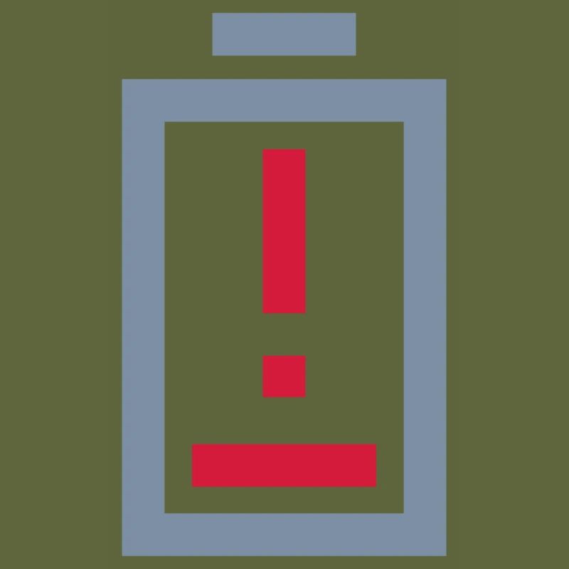 Exclamation point battery no power