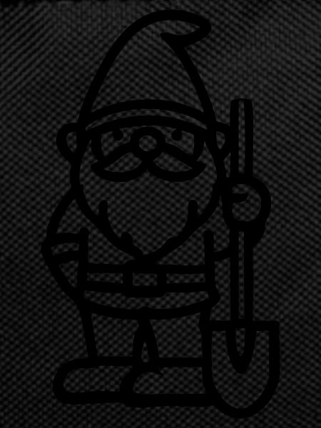 Garden gnome dwarf with shovel