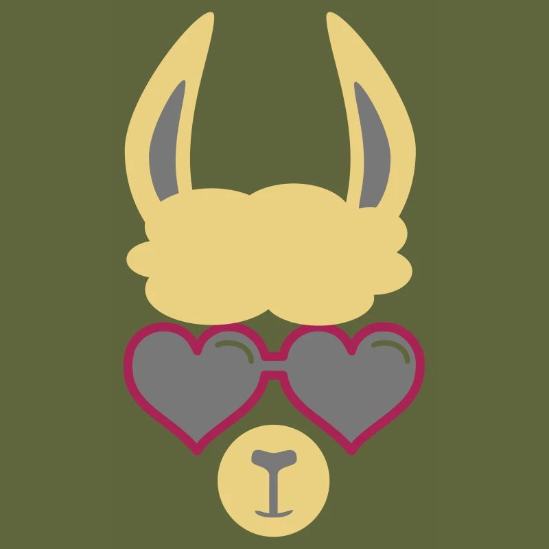 Lama mit Herzbrille