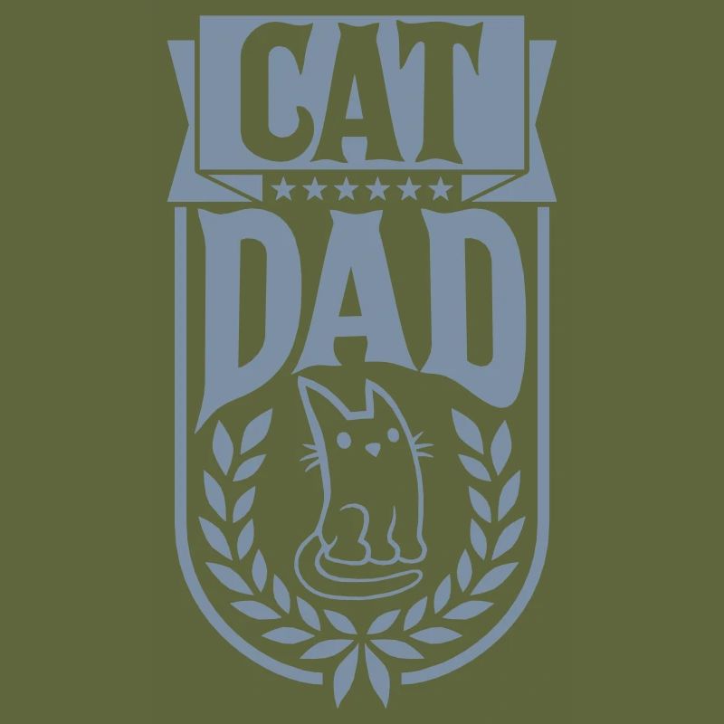 Cat Dad Laurel Wreath Design