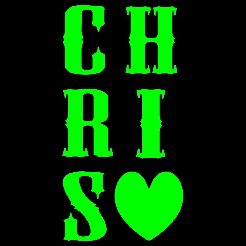 Chris's name with heart