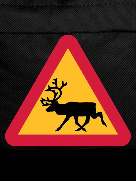 Reindeer warning sign