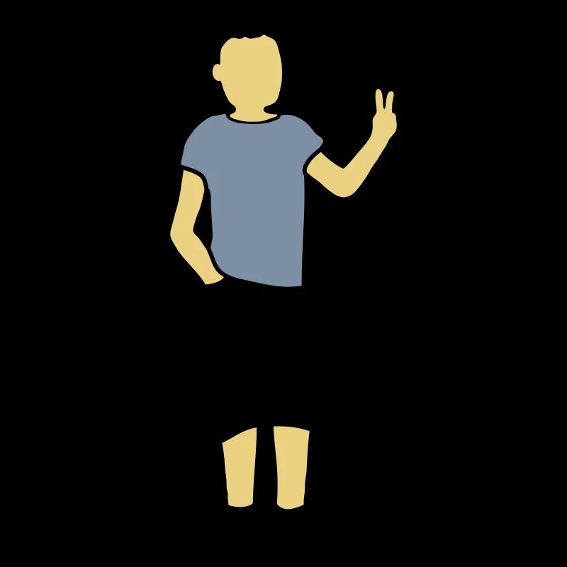 Jungendlicher Silhouette Peace Zeichen