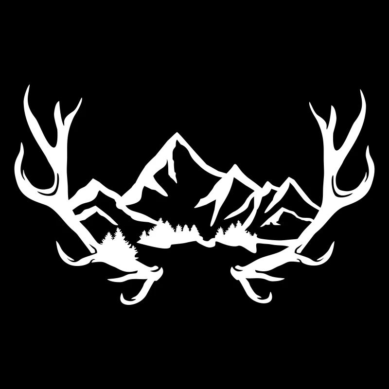 Antlers, mountains and forest