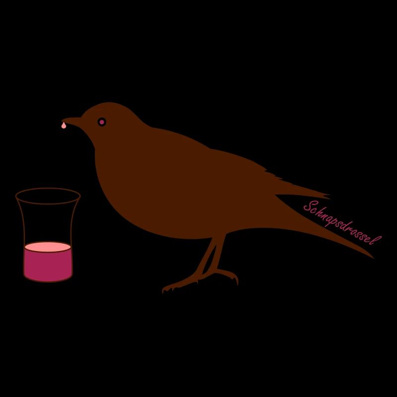 Drossel mit Schnapsglas