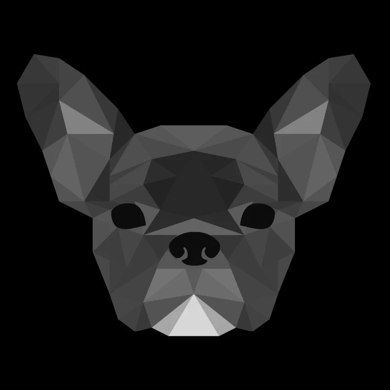 Low Poly Frenchie gray