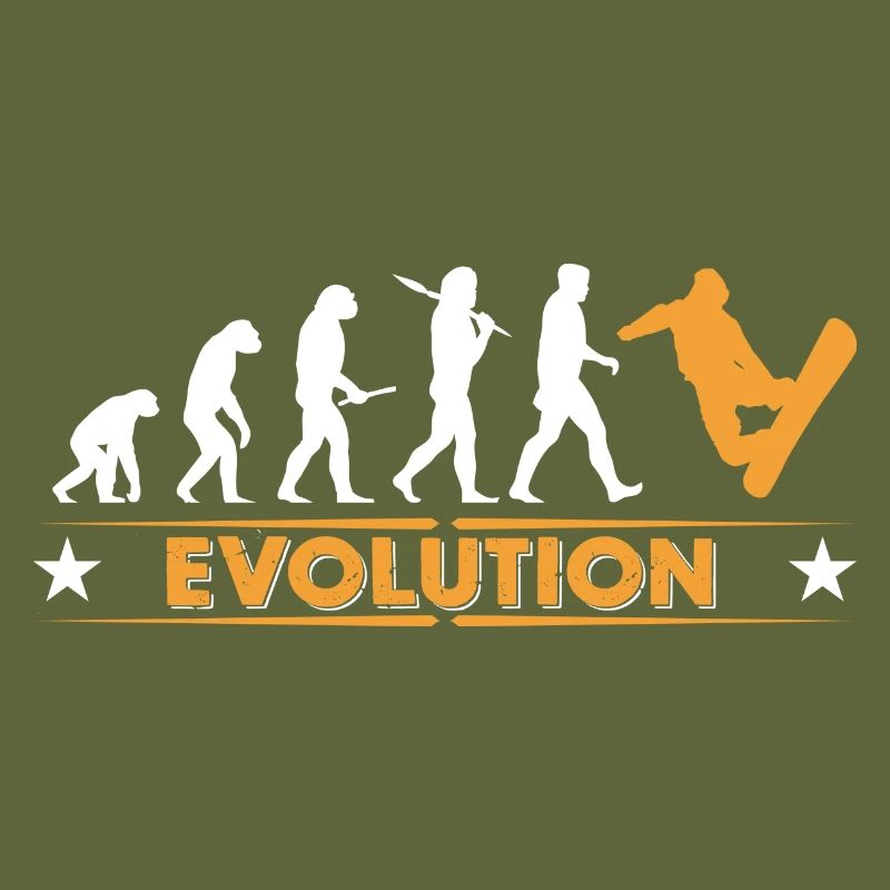 Snowboard Evolution - orange/weiss