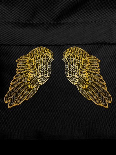Hovering Golden Feather Angel Wings