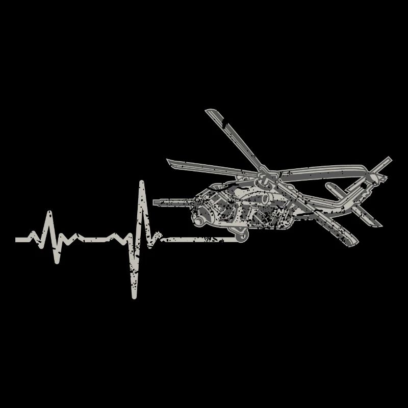 Shirt Geschenk Heartbeat Hubschrauber