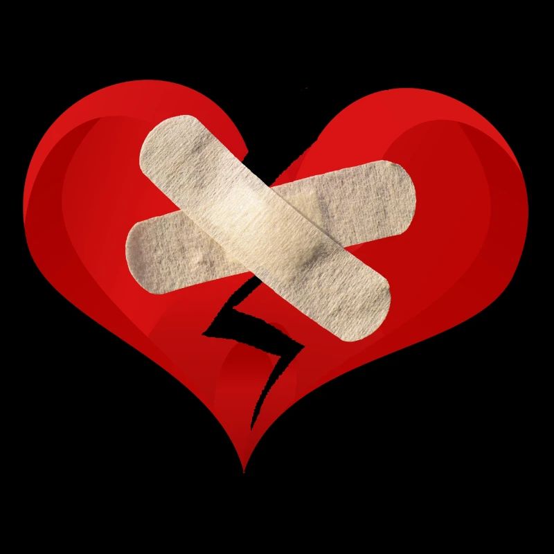 broken heart Gebrochenes Herz mit Pflaster