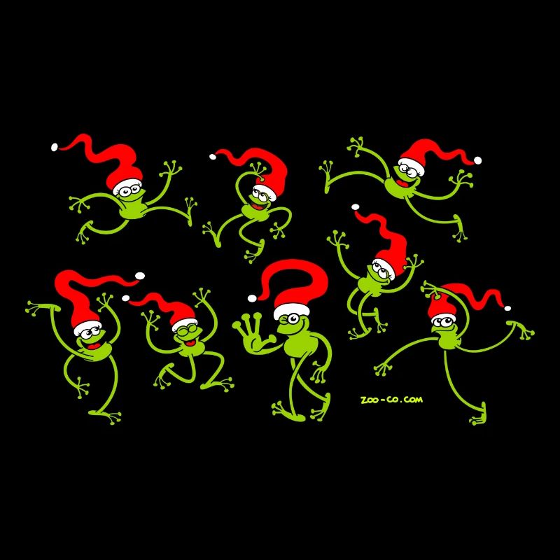Christmas Frogs, dancing, jumping and celebrating!