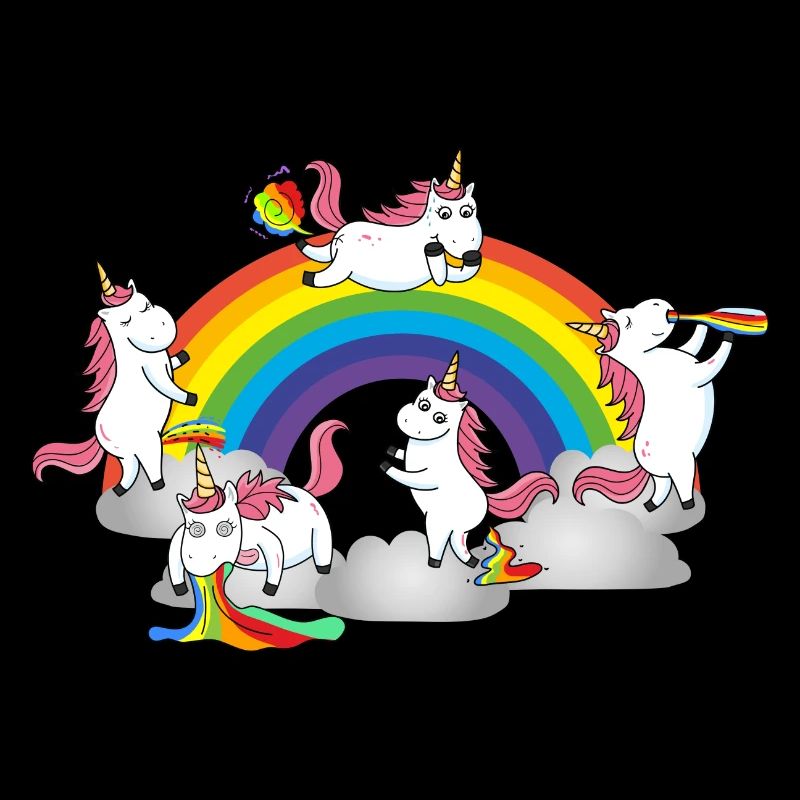 Einhorn drinking peeing puke puke farts