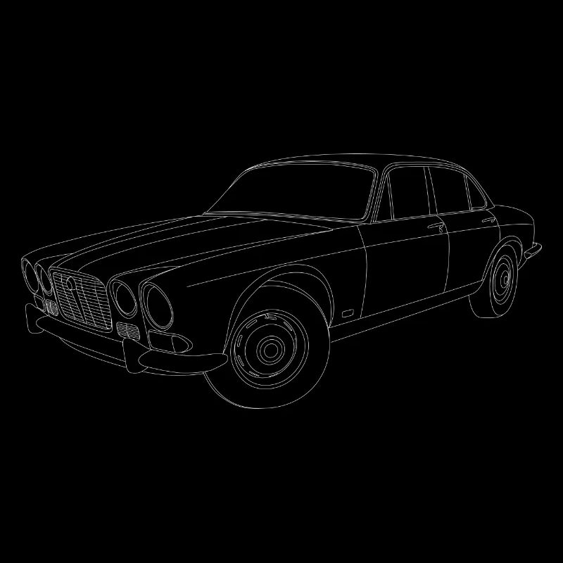 70s Jaguar XJ White - Detailed