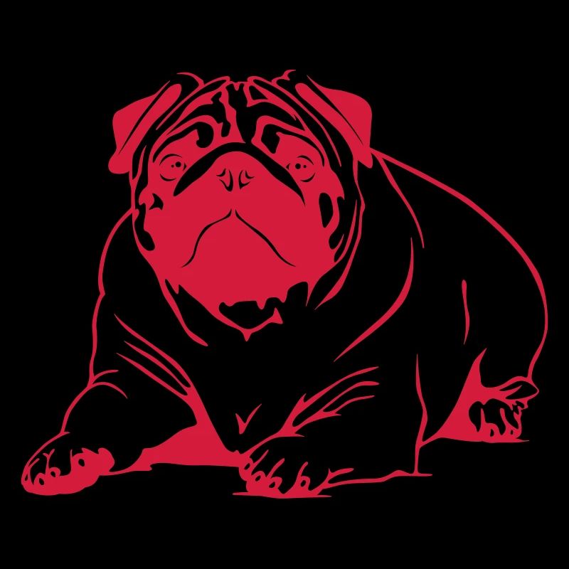 Mops - liegend