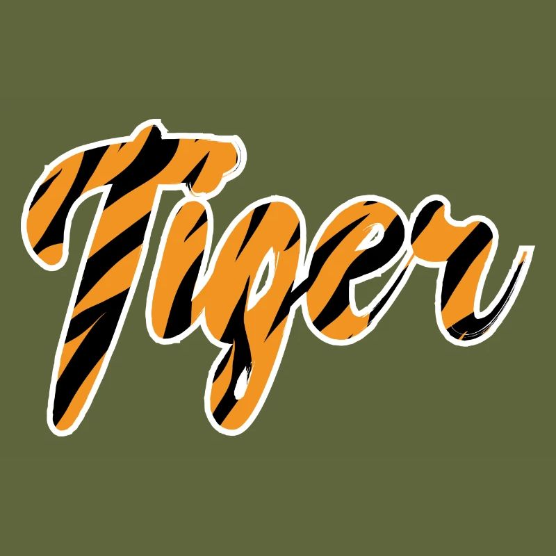 Tiger lettering pattern black stripes
