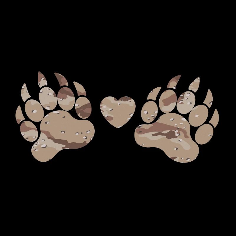 Camouflage paws paws claws desert camouflage heart