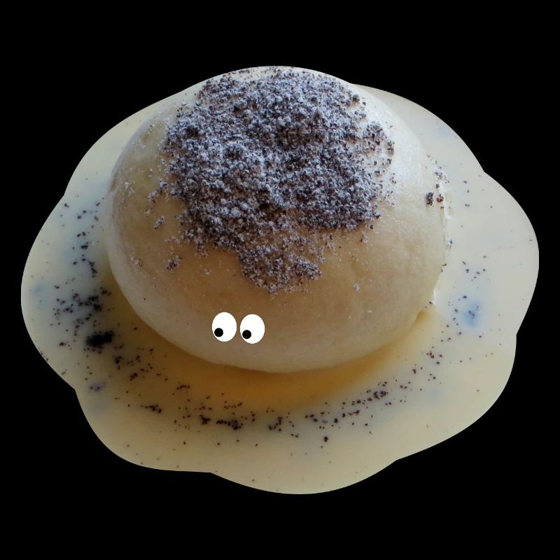 Germknödel with eyes