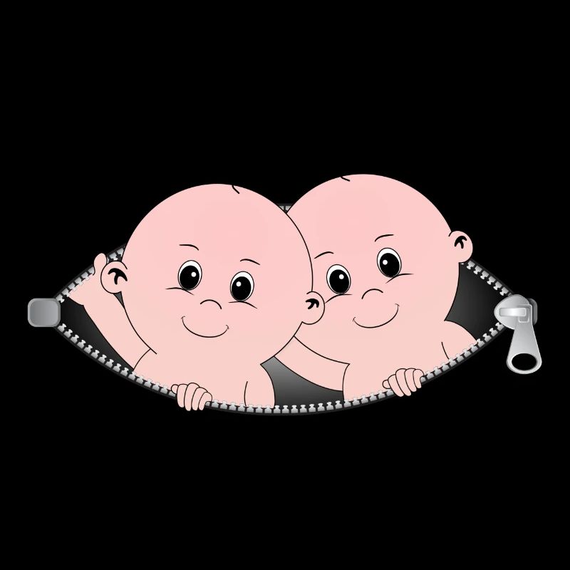 Enfants sortant d'une poche à fermeture éclair