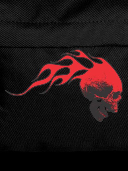 Scull with flames