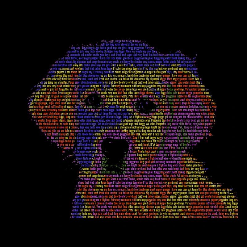Text Portrait Hund Gesicht Geschenk farbig cool