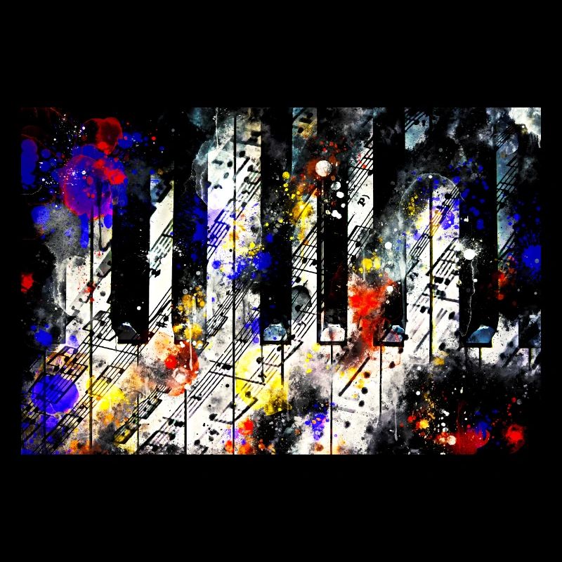 Touches de piano et modèle de partition musicale wsstd