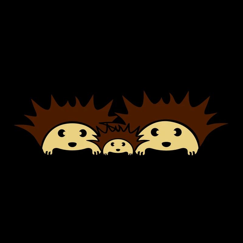 Cute Hedgehog Family