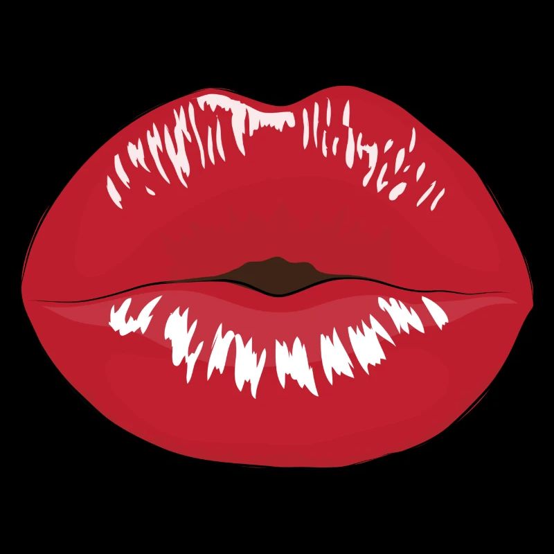 Kussmund mit rotem Lippenstift