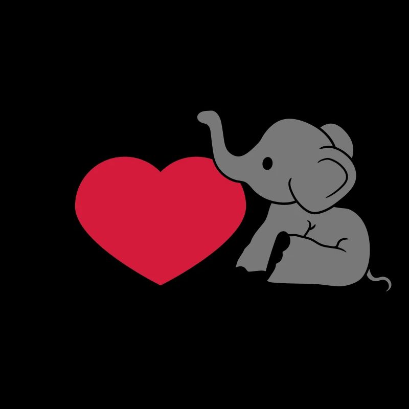 elefant i love liebe herz sitzend suess kalb klein