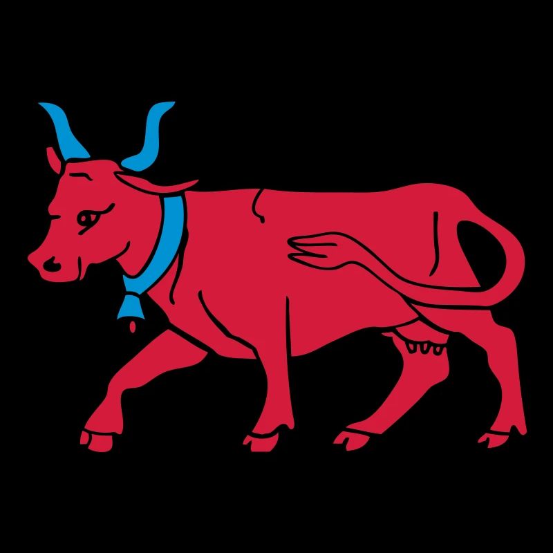dessin vache rouge vecteur boucher éleveur Béarn