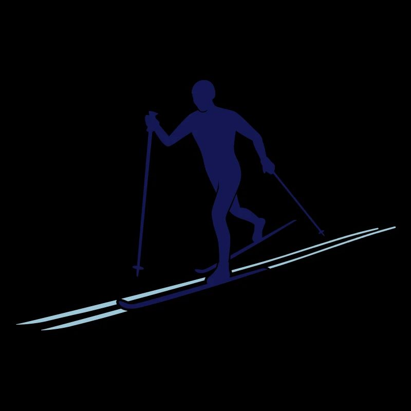 Skilangläufer mit Skispur - zweifarbig